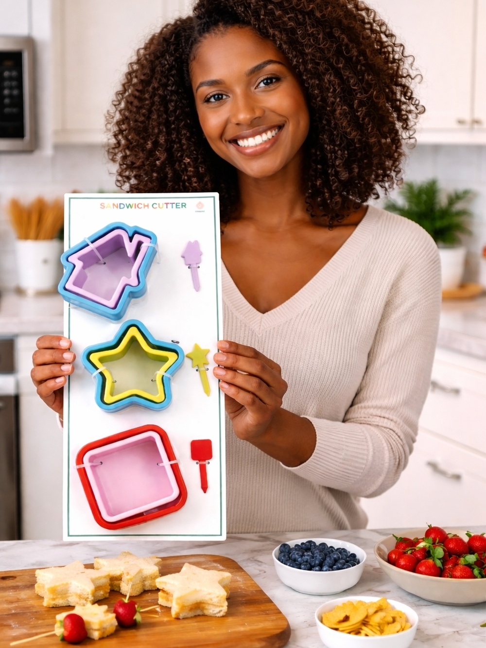 Sandwich Cutter Set - Star, House & Square - Multicolor